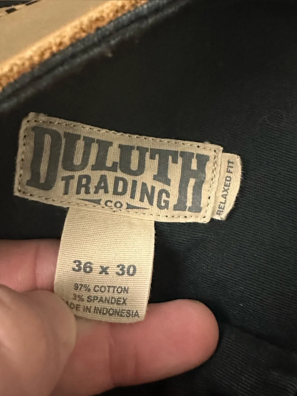 DULUTH TRADING Flex Fire Hose Canvas Pants Mens 36 X 30 Standard Fit Black